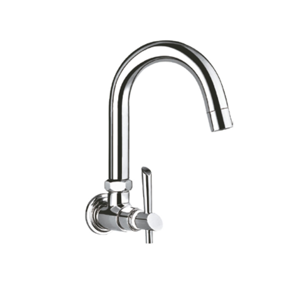 Immacula Sink Cock With Normal Swivel Spout & Wall Flange (Wall Mounted)